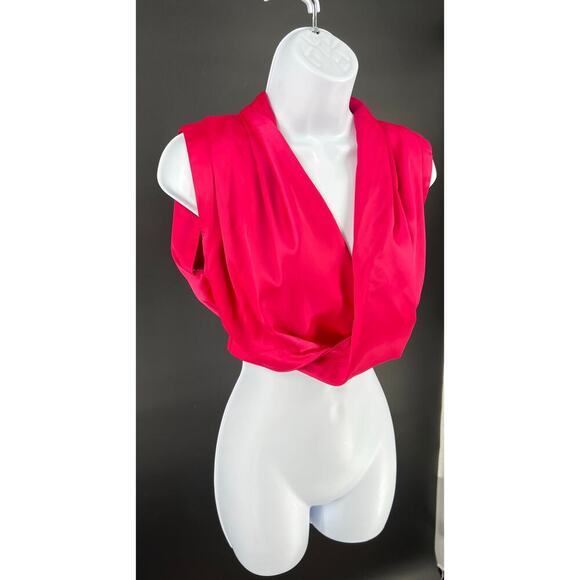 Linen & Dot Lisa top in Berry size XS Resort wear Vibrant barbiecore Party - Picture 3 of 13